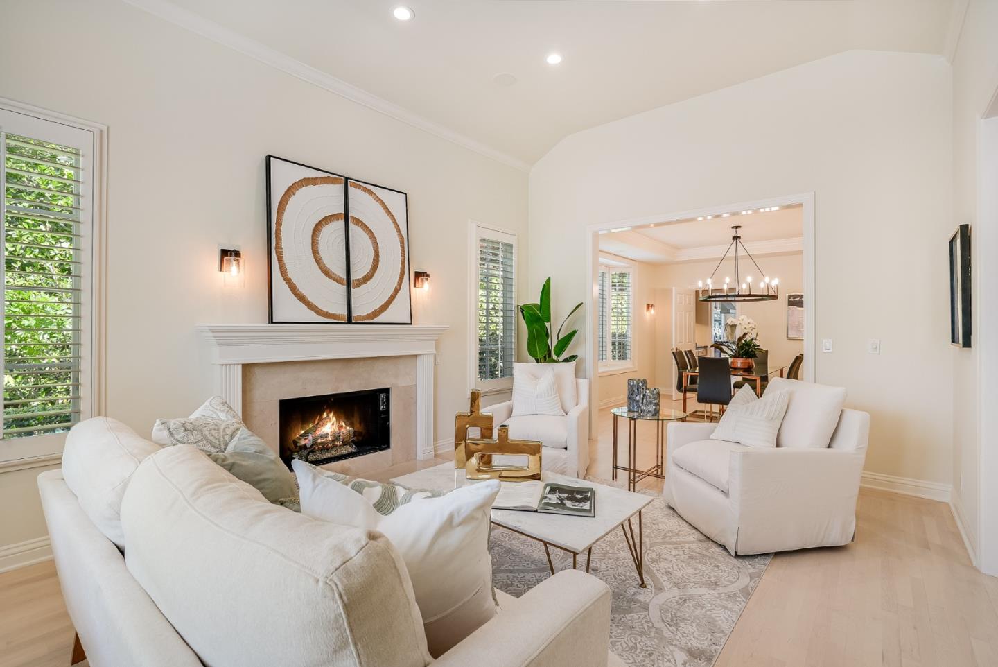 75 Riordan Place Menlo Park, CA 94025 - Photo 4 of 55 a living room with furniture and a fireplace