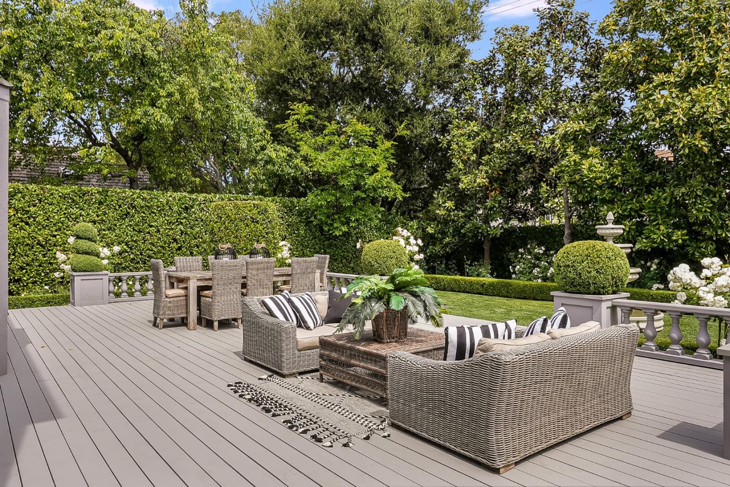 75 Riordan Place Menlo Park, CA 94025 - Photo 43 of 55 a view of a roof deck with couches and potted plants