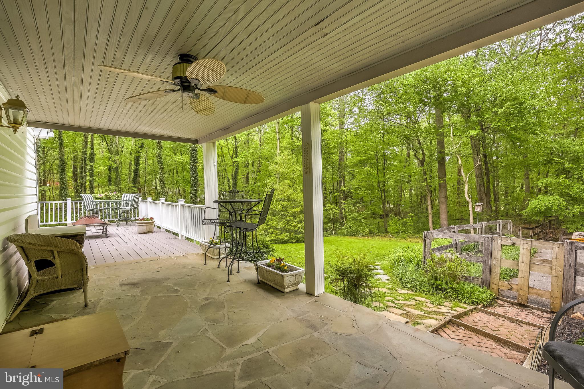 16114 Cedar Grove Road Sparks, MD 21152 - Photo 58 of 74 Covered Porch w Slate Floor & Ceiling Fan