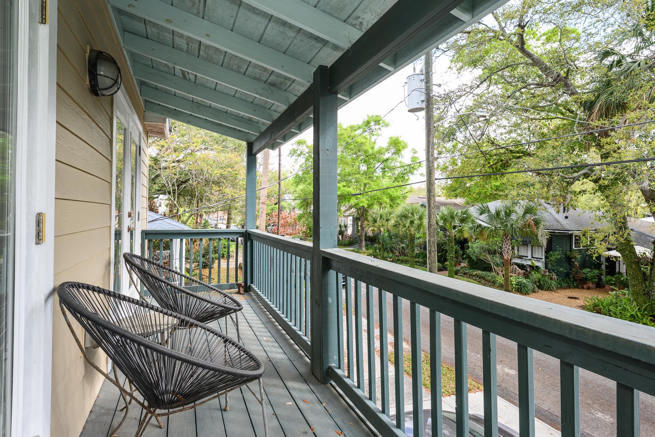 24 Saragossa Street St. Augustine, FL 32084 - Photo 86 of 99 a view of a two chairs in the balcony