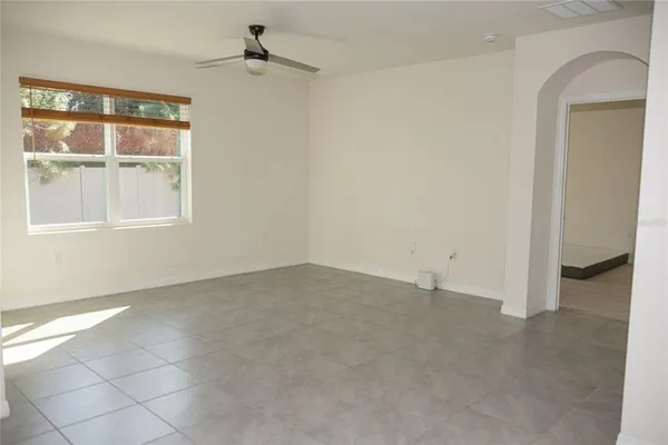 an empty room with a window