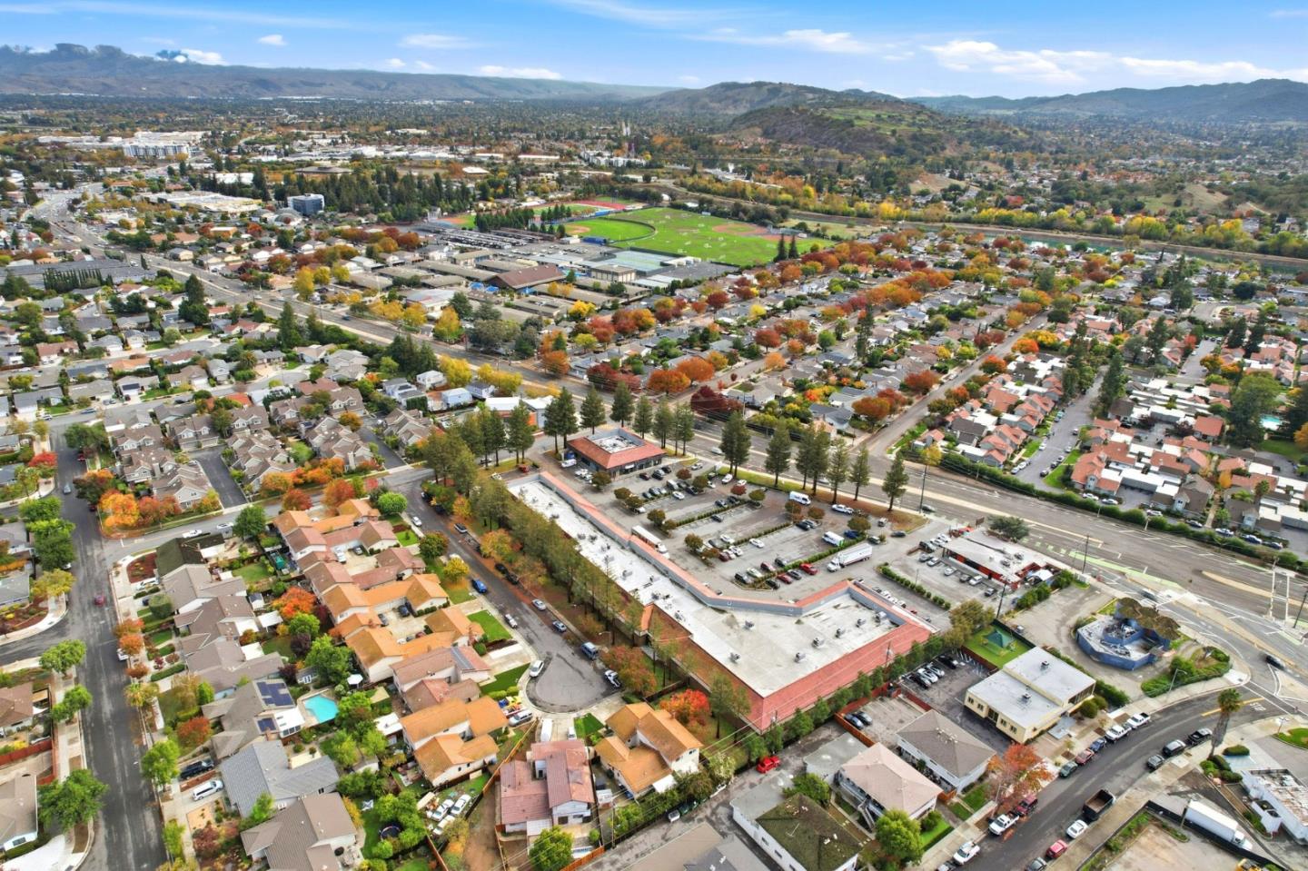 1349 Coniston Court San Jose, CA 95118 - Photo 53 of 55 an aerial view of a city with lots of residential buildings