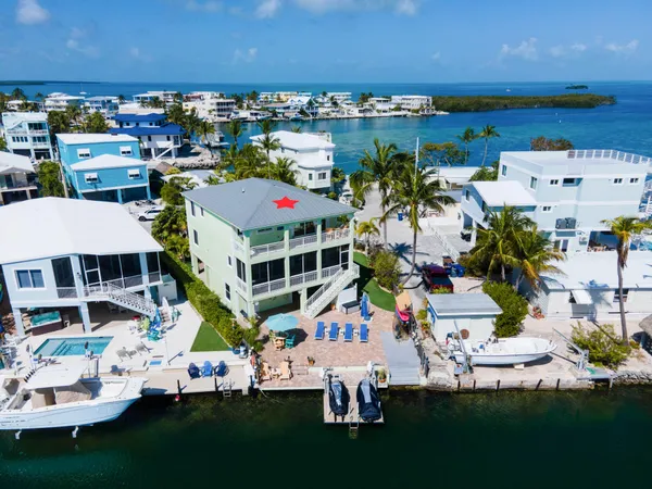 an aerial view of multiple house