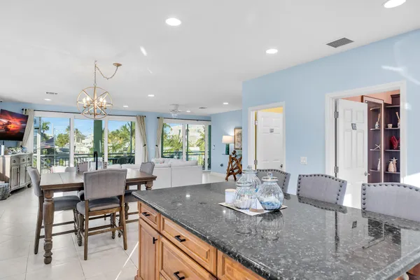 a view of a living room with furniture