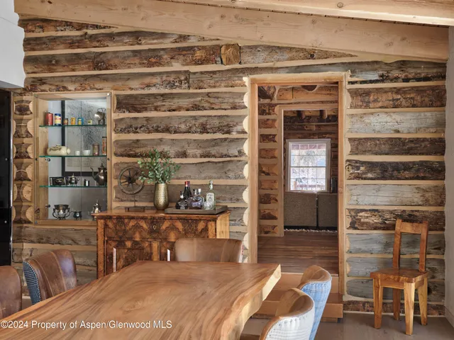 a view of a room with shelves