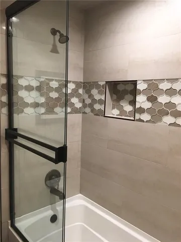 a bathroom with a shower