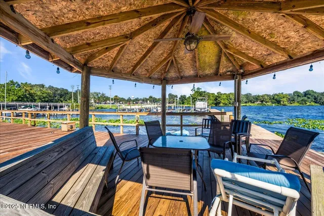 a view of a street with sitting area