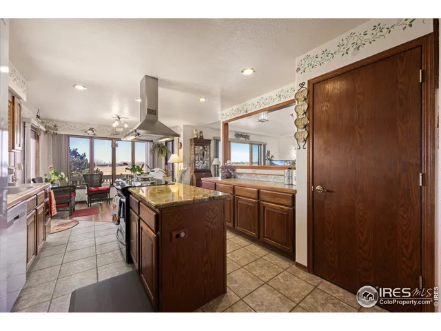 a kitchen with lots of counter top space