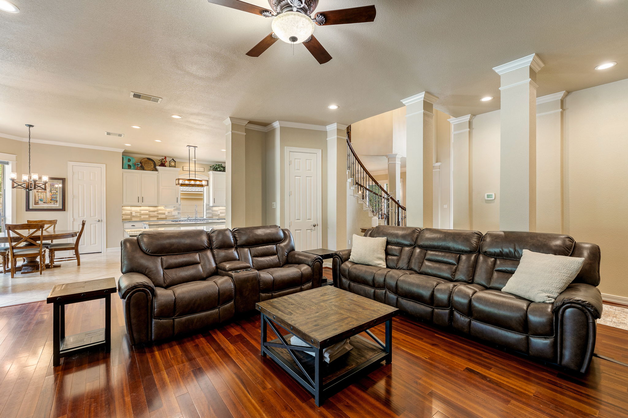 3609 Goodnight Trail Leander, TX 78641 - Photo 15 of 39 a living room with furniture and wooden floor