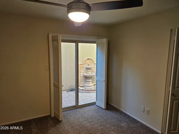 an empty room with windows