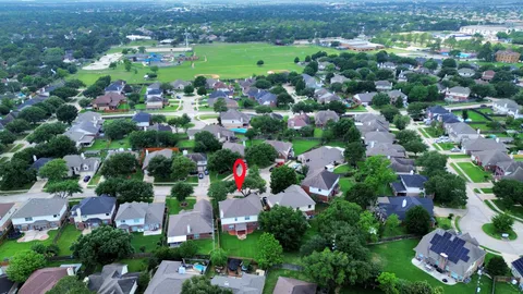 an aerial view of multiple house