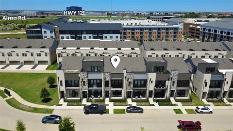 a aerial view of a building with street view