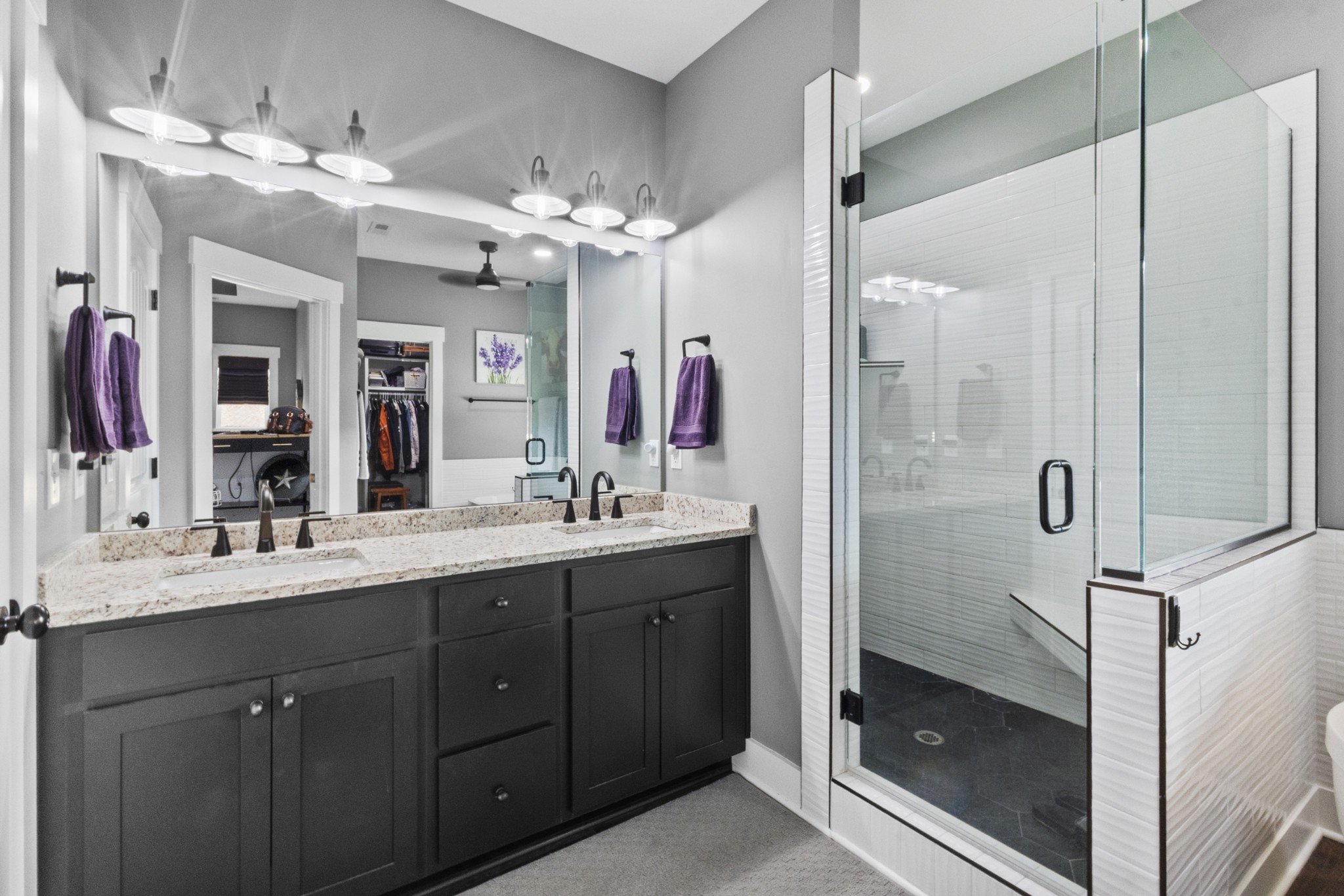 249 Claypool Road Bethpage, TN 37022 - Photo 22 of 53 a bathroom with a double vanity sink mirror and shower
