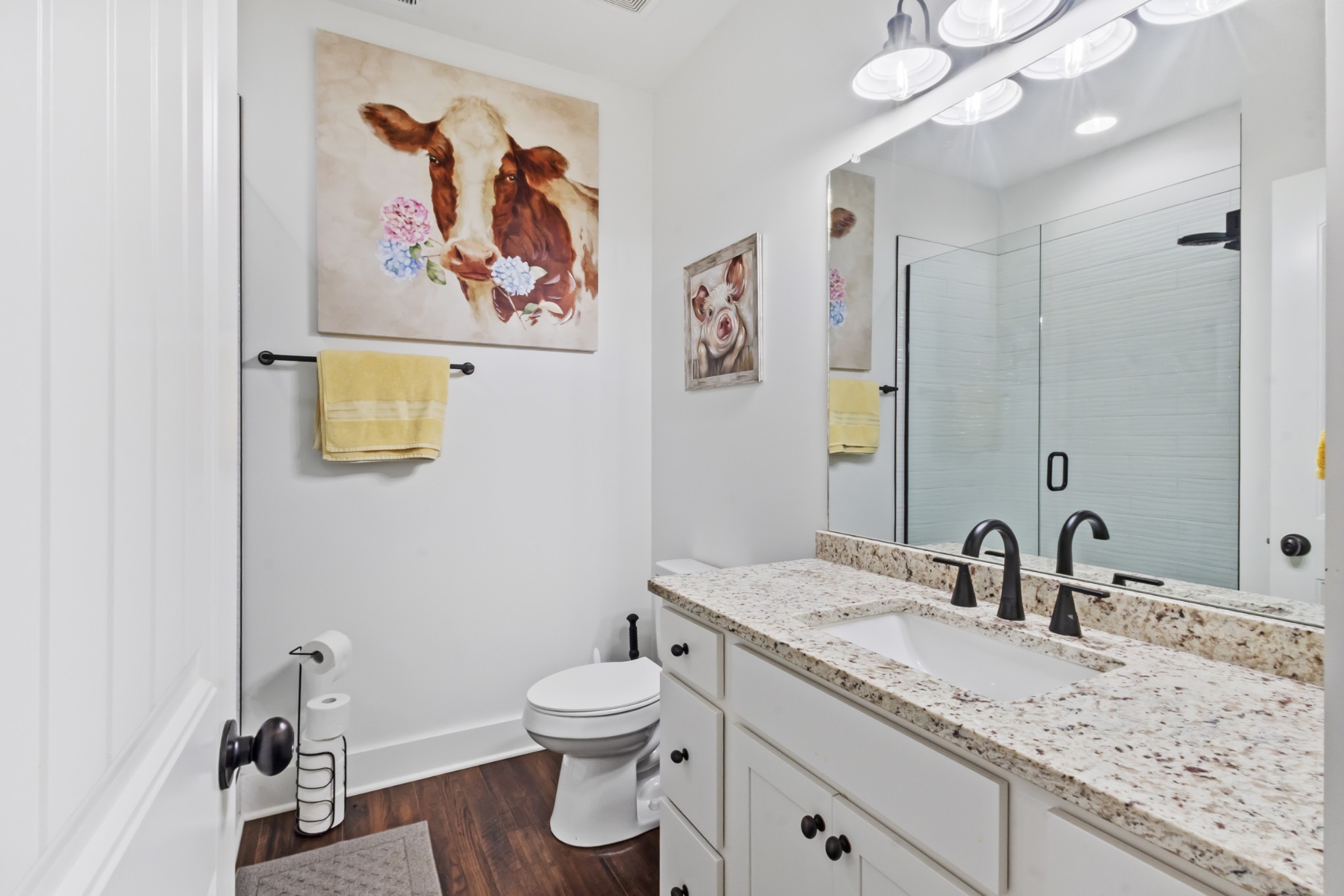 249 Claypool Road Bethpage, TN 37022 - Photo 33 of 53 a bathroom with a granite countertop sink mirror vanity and toilet