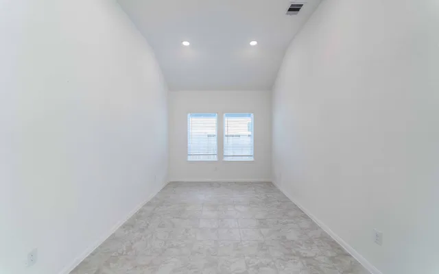 an empty room with a window