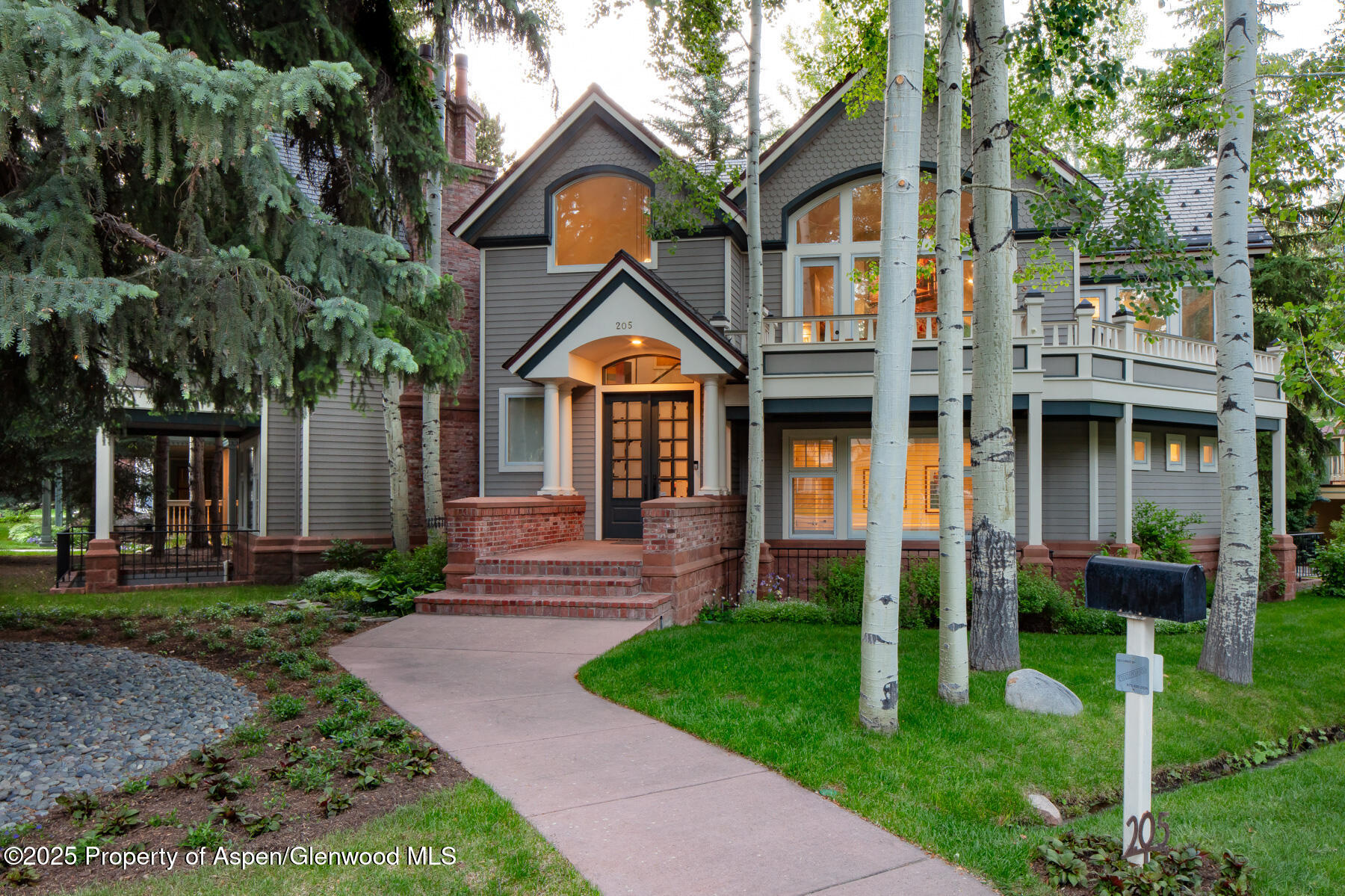 205 North 6th Street Aspen, CO 81611 - Photo 28 of 29 a front view of a house with a yard and potted plants