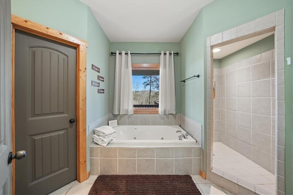 411 Gunite Circle Ellijay, GA 30540 - Photo 18 of 81 a bathroom with a bathtub and a shower