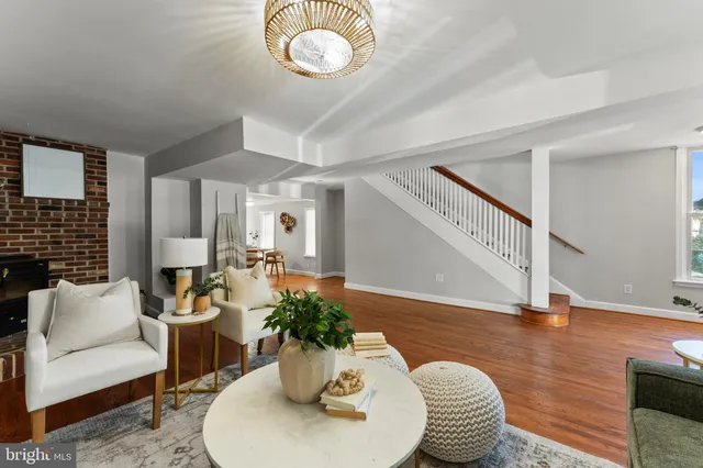 a living room with furniture