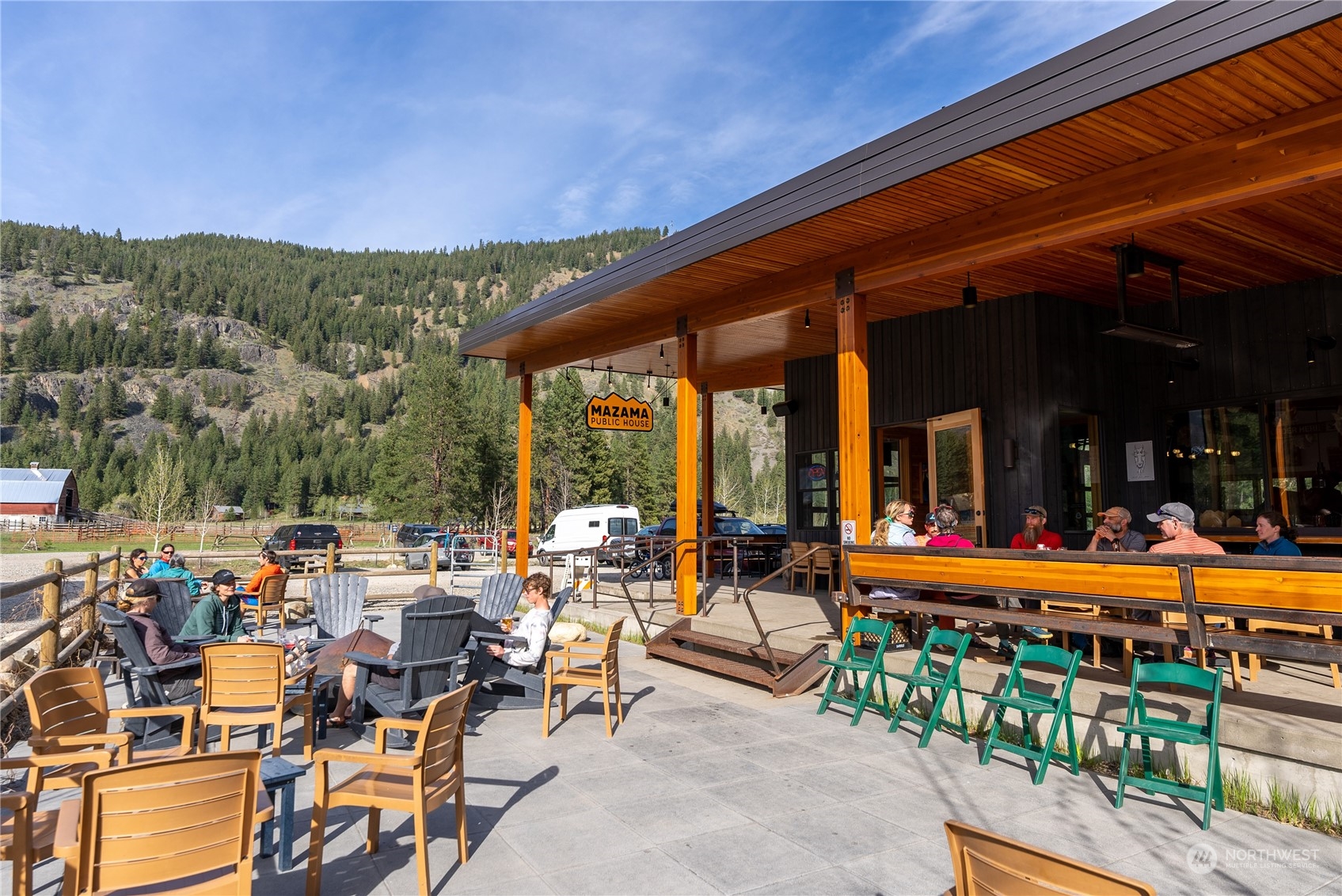81 Homestead Road Winthrop, WA 98862 - Photo 37 of 39 an outdoor space with seating area and patio