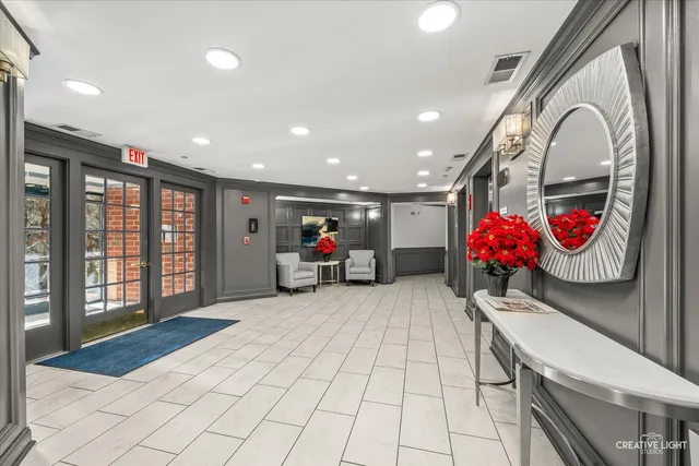 a view of a hallway with entryway