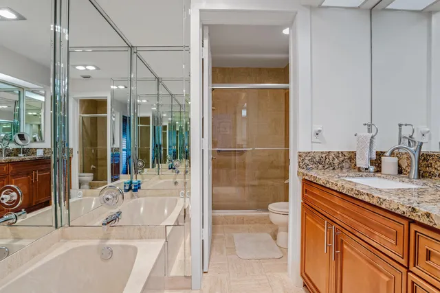 a bathroom with a bathtub and a sink