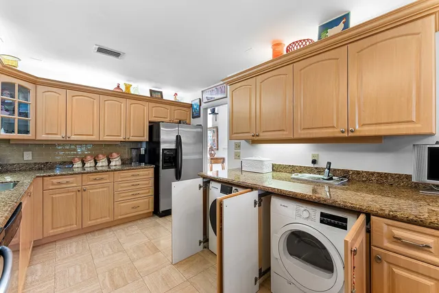 a view of a glass door with a from a window