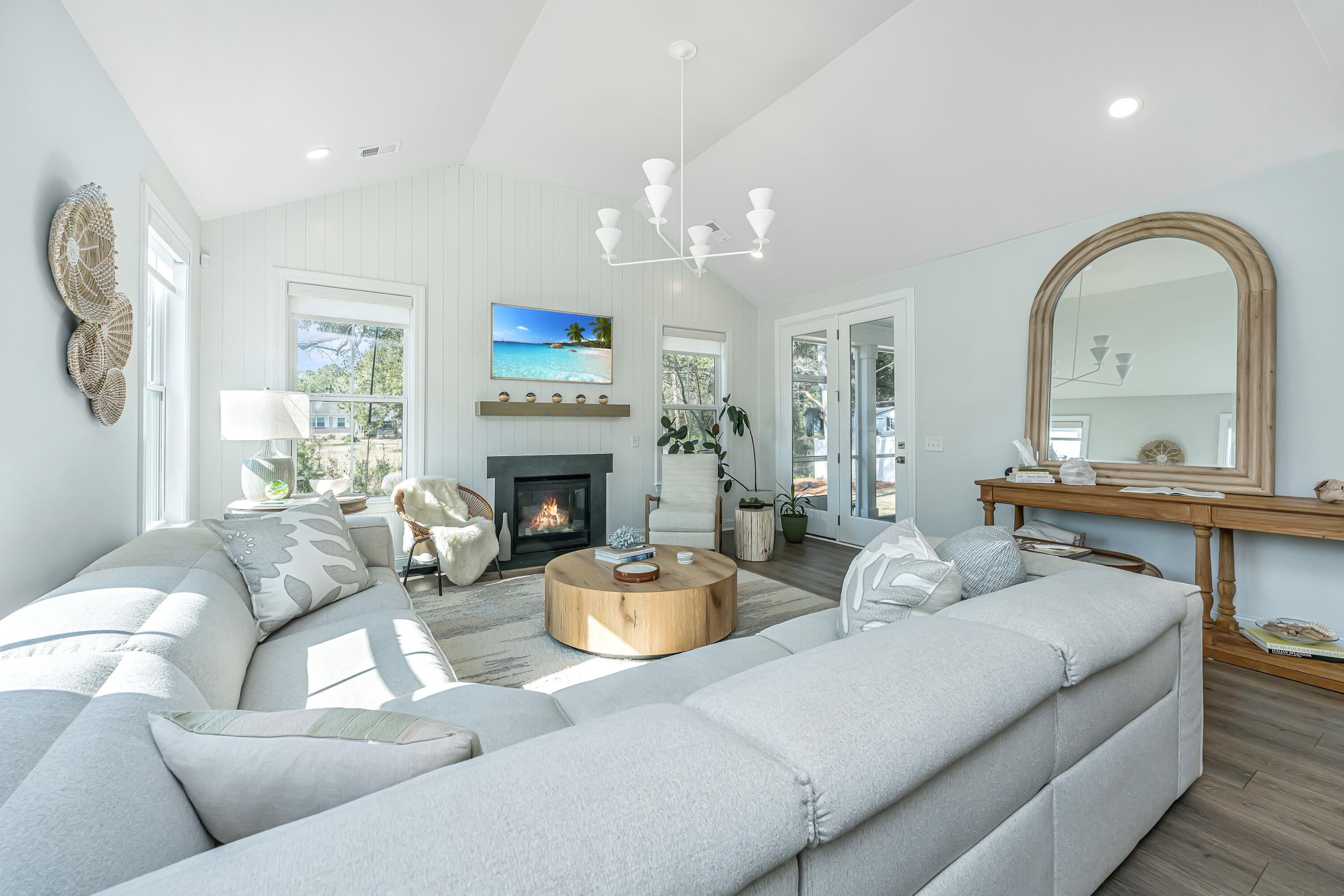 2037 Bullyard Sound Way Awendaw, SC 29429 - Photo 17 of 46 Great Room w/Fireplace & Vaulted Ceiling