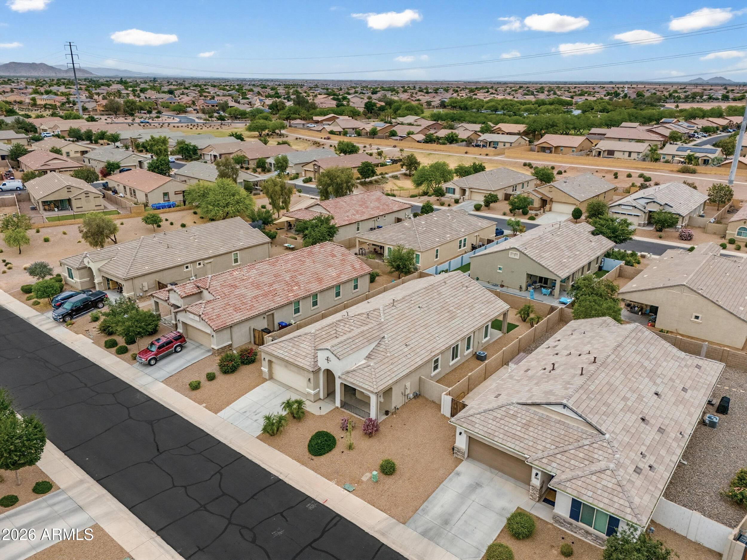 19995 North Ben Court Maricopa, AZ 85138 - Photo 46 of 51 an aerial view of a house with outdoor space