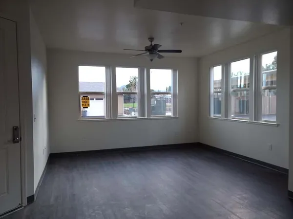 an empty room with a window