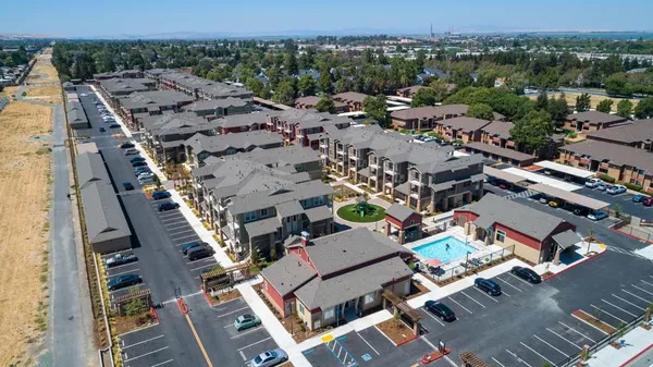 an aerial view of a city