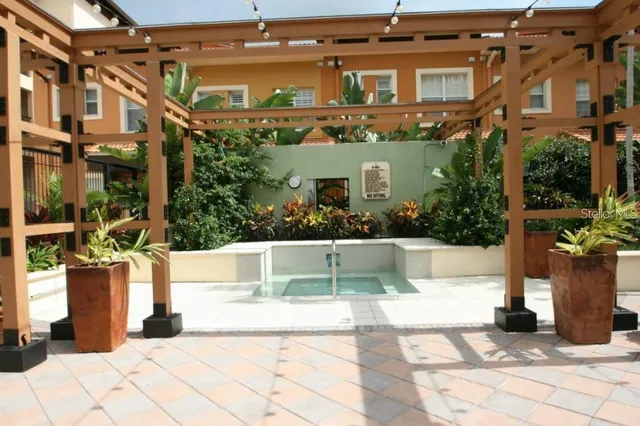 a view of a building with a outdoor space