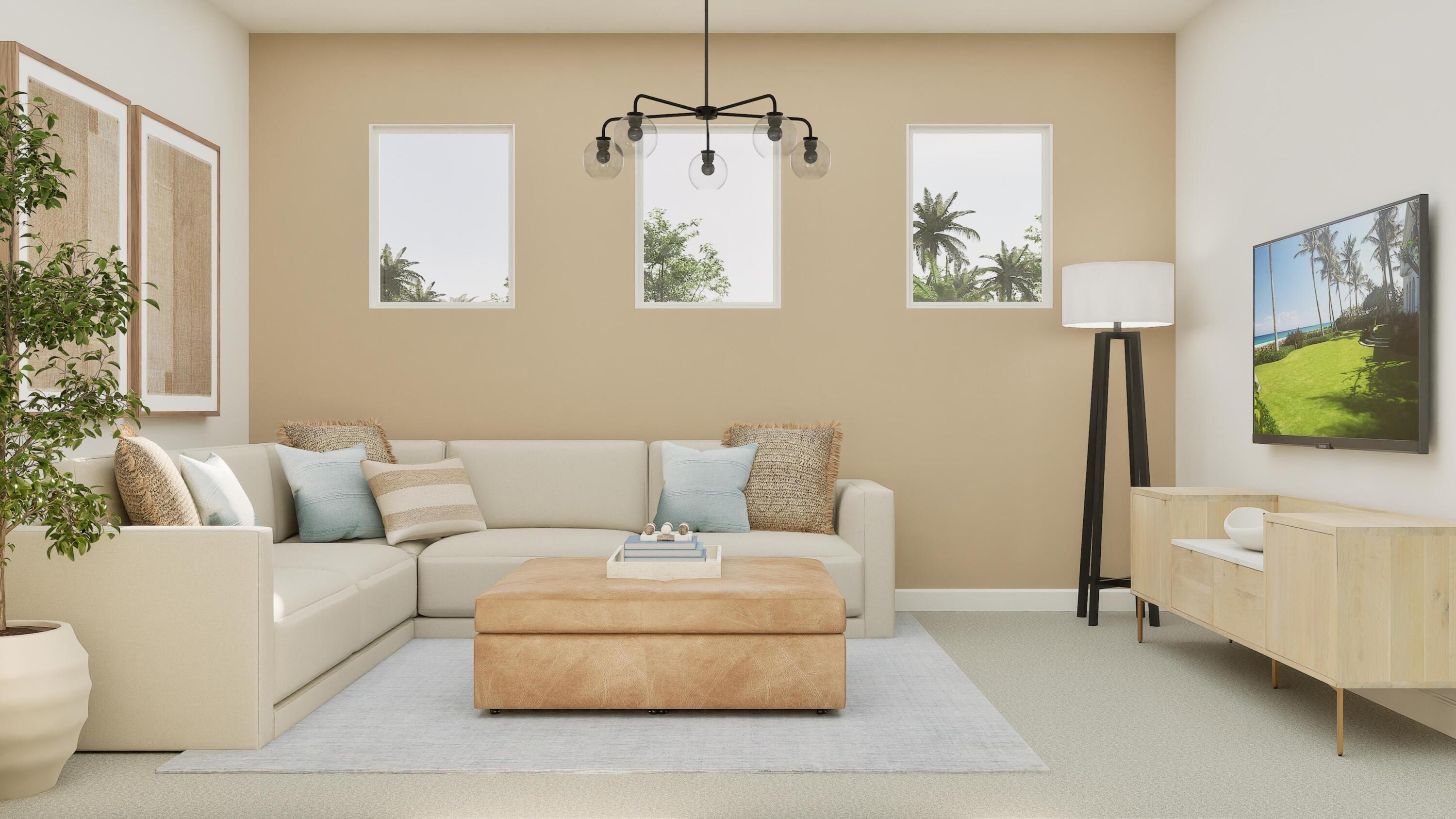 1026 Raleigh Way Wellington, FL 33449 - Photo 9 of 25 a living room with furniture and a flat screen tv