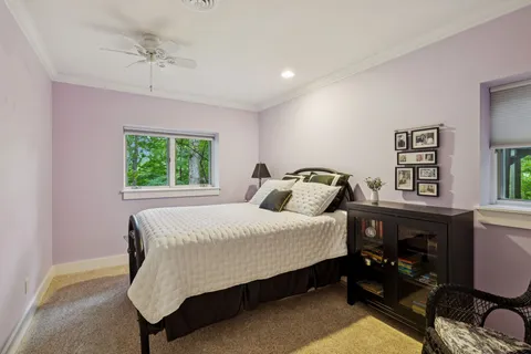 a backyard of a house with lots of green space