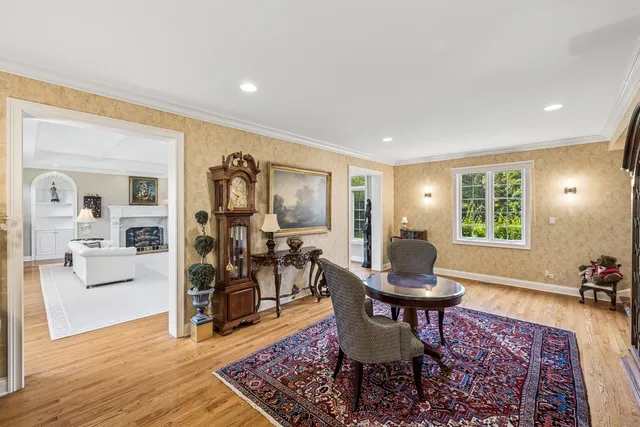 a view of a livingroom with furniture and a window