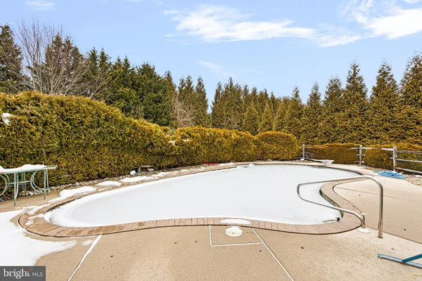 a view of a swimming pool with a terrace