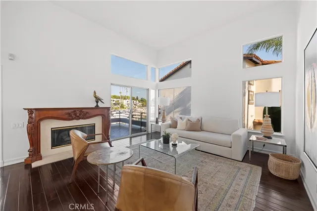 a kitchen with a table chairs and microwave