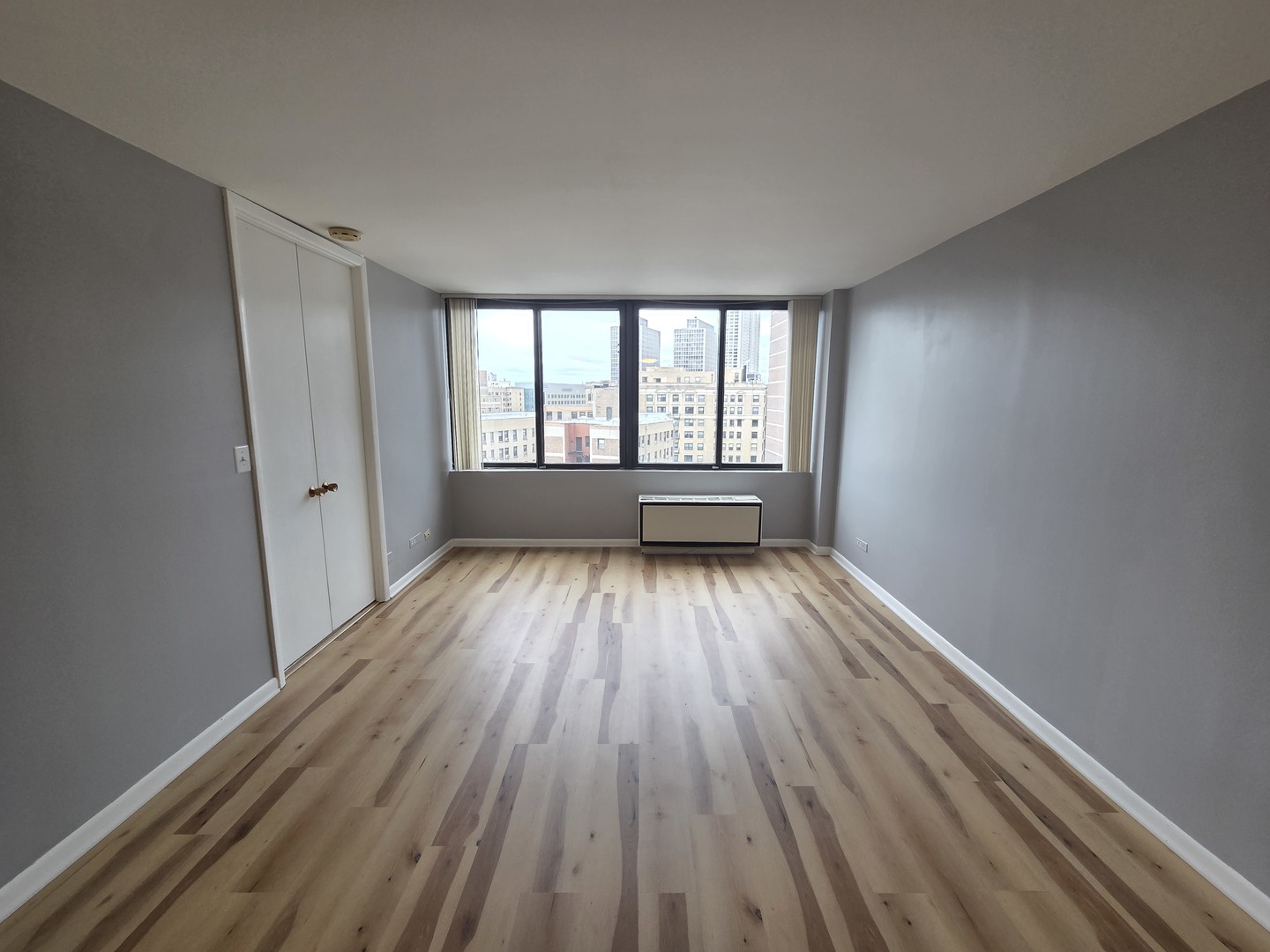 2754 North Hampden Court, Unit 1407 Chicago, IL 60614 - Photo 8 of 23 wooden floor in an empty room with a window