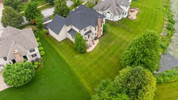 an aerial view of a house