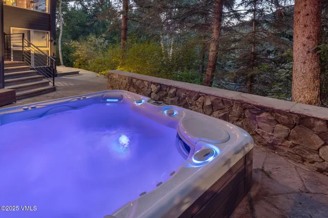 a view of a balcony with an outdoor space