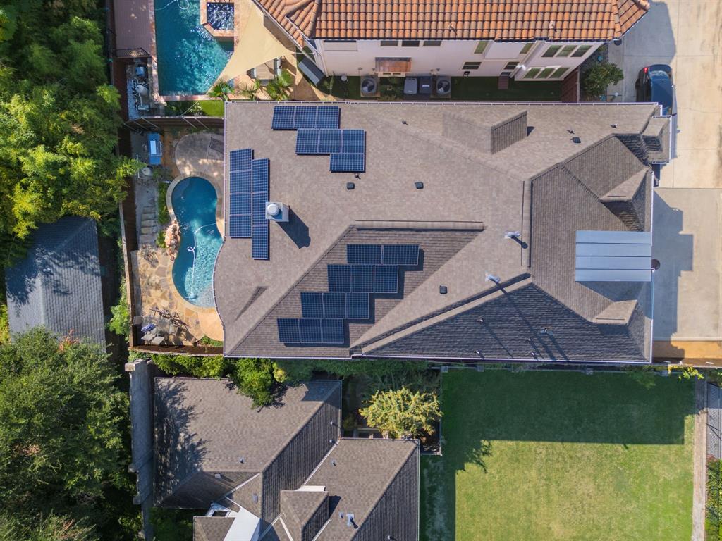 9106 Cochran Bluff Lane Dallas, TX 75220 - Photo 3 of 40 Drone / aerial view of a pool area