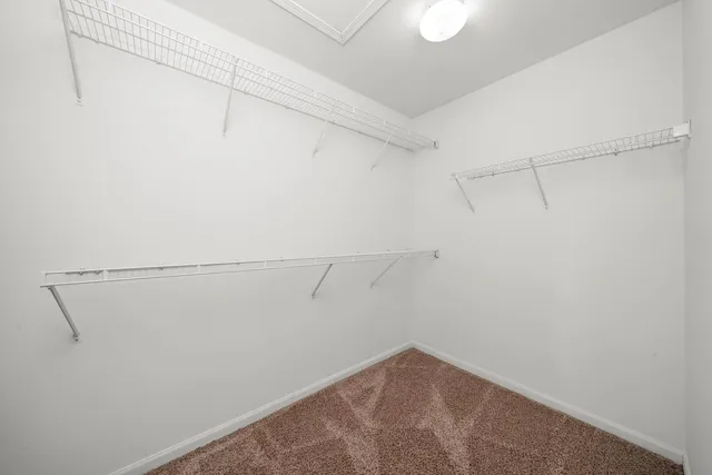 a view of a room with racks on the wall