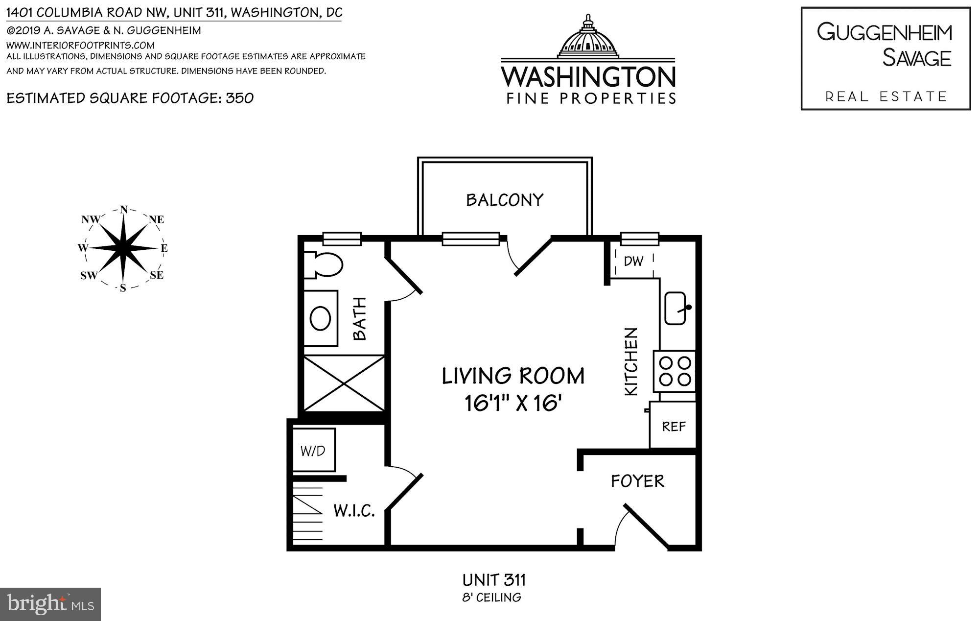 1401 Columbia Road Northwest, Unit 311 Washington, DC 20009 - Photo 10 of 10 Floor Plan