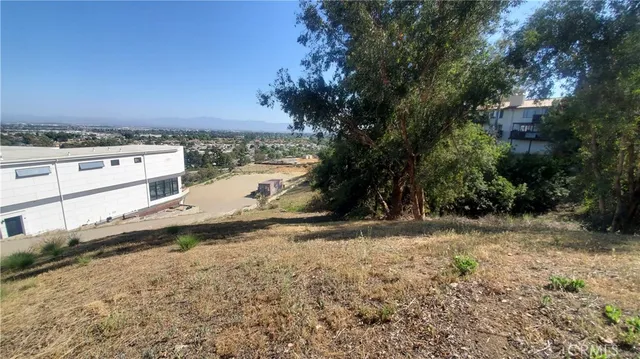 a view of a yard with a house
