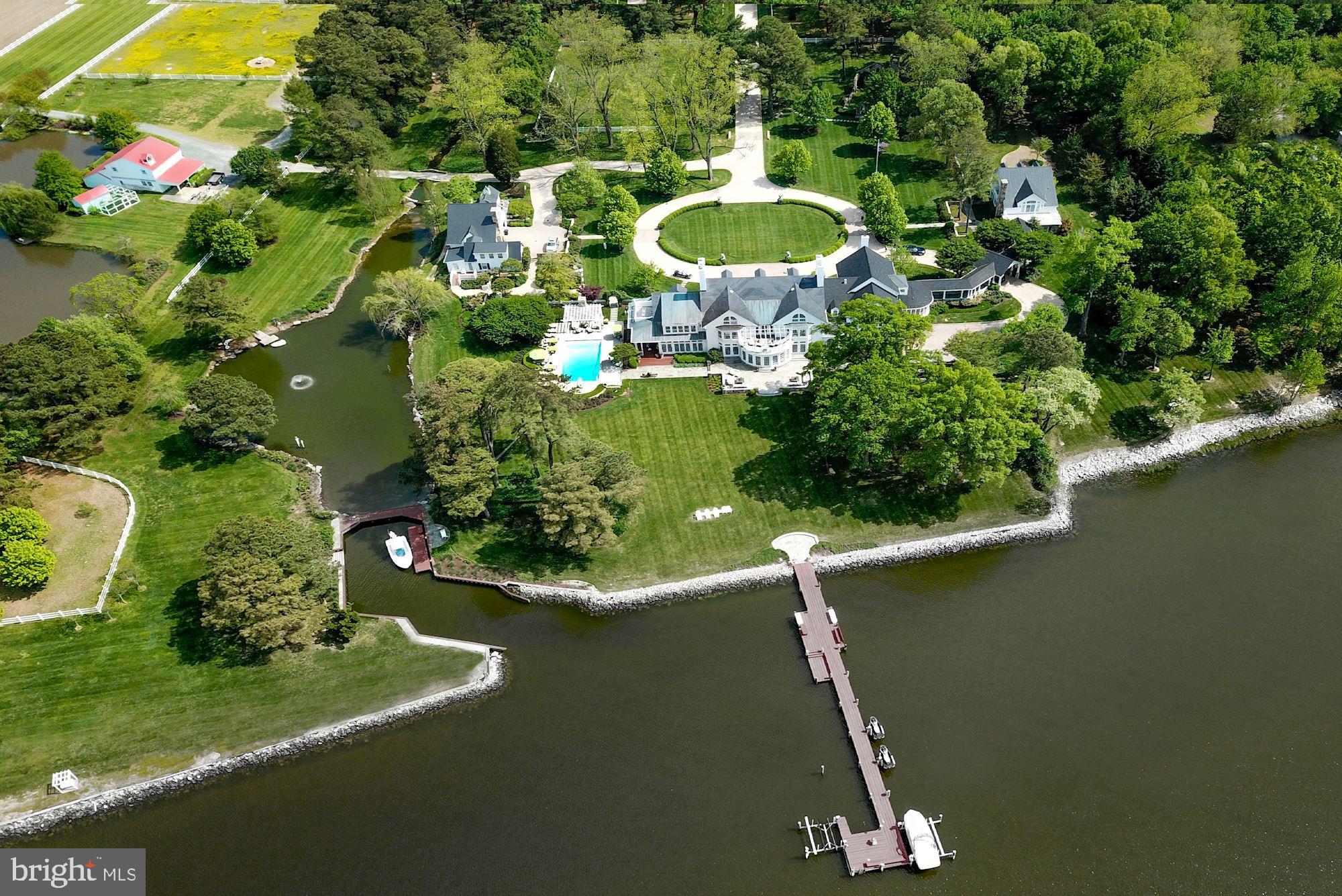 26310 St Michaels Road Easton, MD 21601 - Photo 116 of 122 Rear Arial Shot With Pier