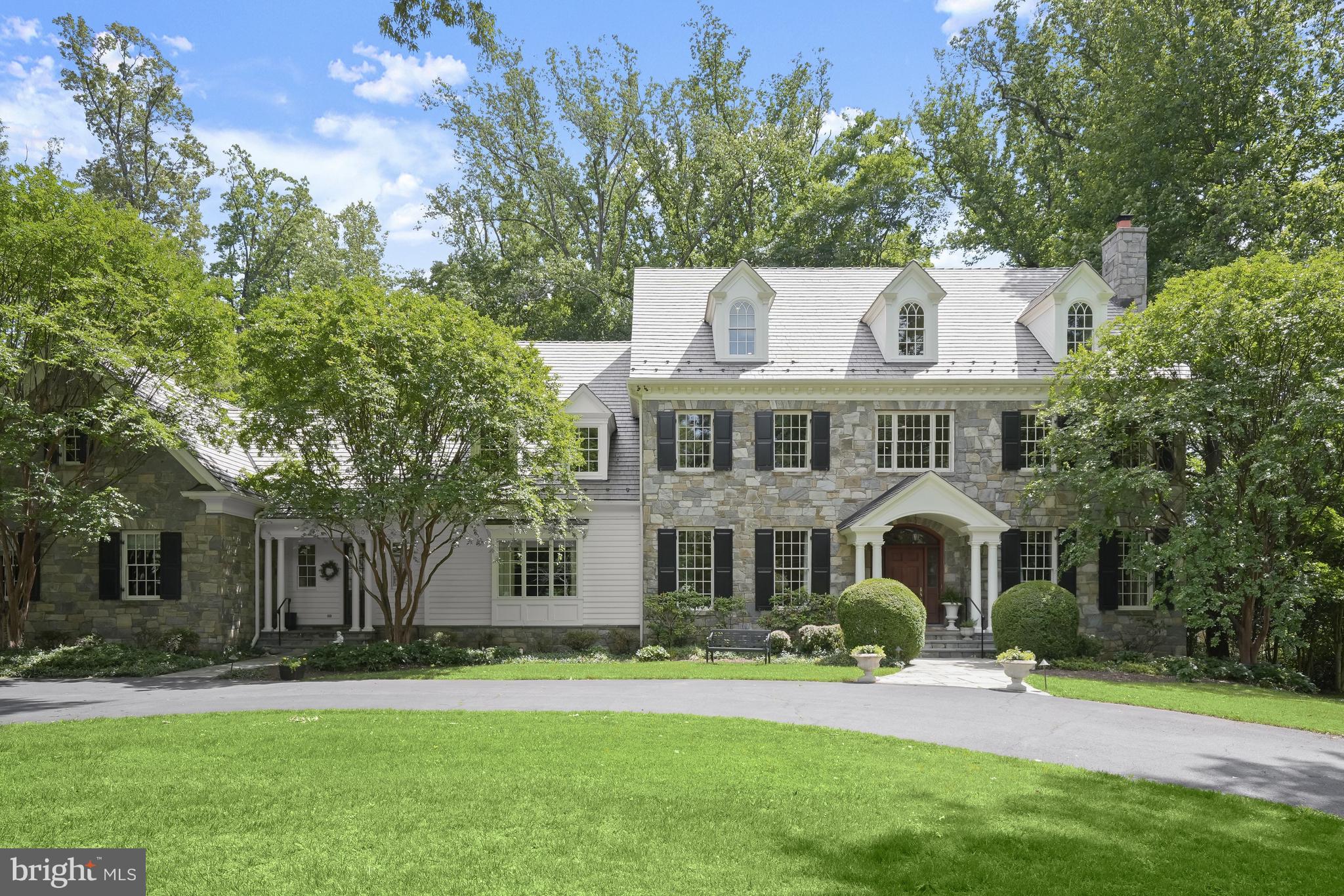 9908 Newhall Road Potomac, MD 20854 - Photo 2 of 44 Circular driveway and gorgeous stone facade!