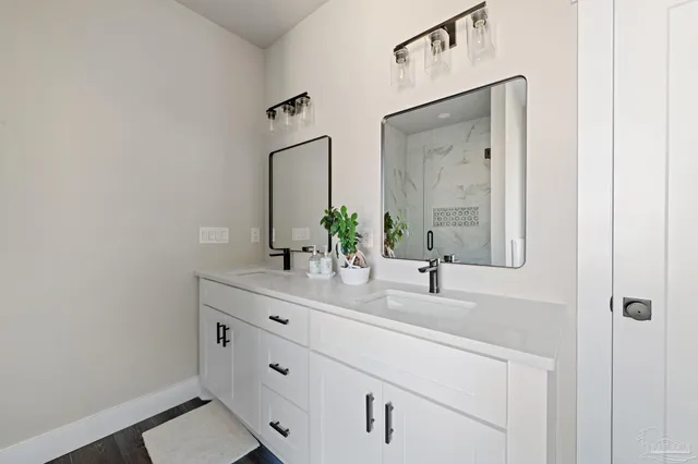 a bathroom with a shower