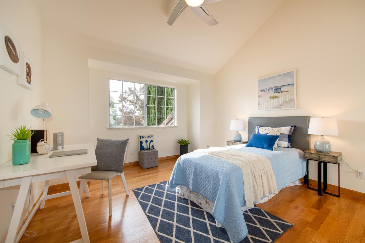 2353 Glenview Drive Milpitas, CA 95035 - Photo 14 of 20 a bedroom with a bed and wooden floor