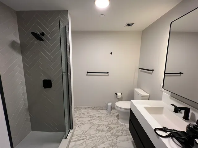 a bathroom with a shower