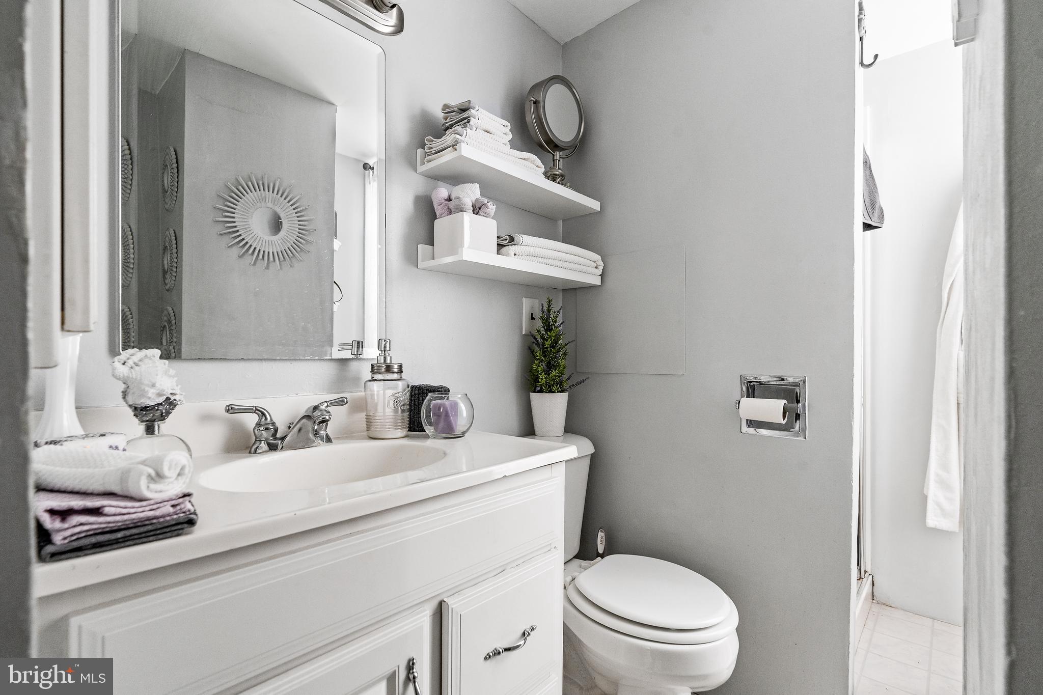 116 Potter Street Haddonfield, NJ 08033 - Photo 6 of 29 a bathroom with a sink a toilet and a mirror