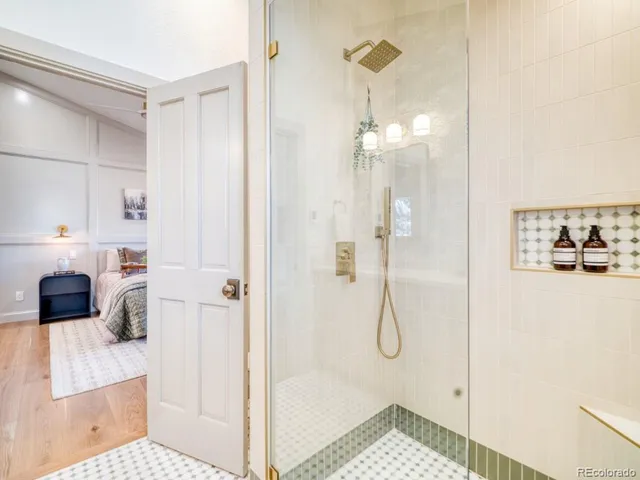 a bathroom with a shower
